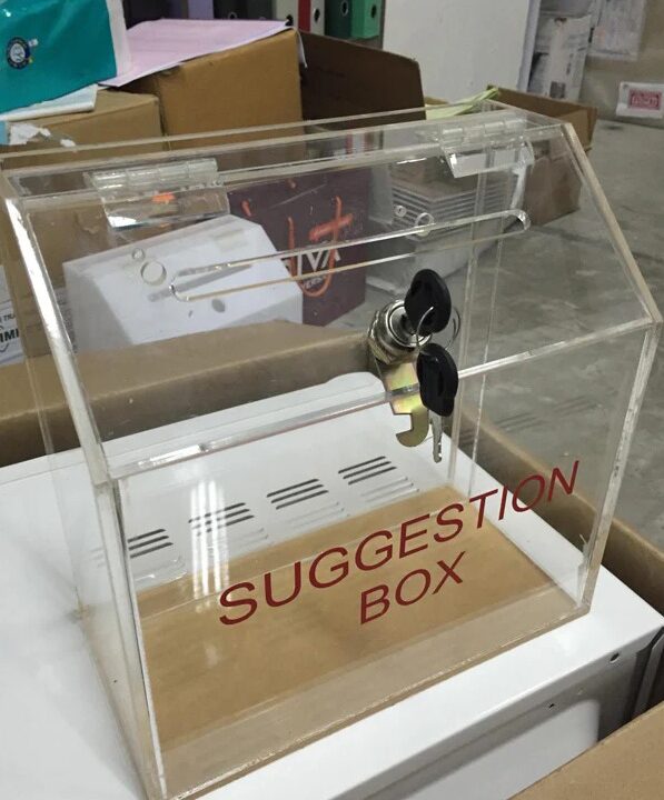 صندوق بقشيش شفاف أكريليك – Acrylic Tip Box